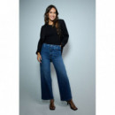 SALSA JEANS Vaqueros Mujer Vaqueros Salsa True Cropped Wide con Cinturón