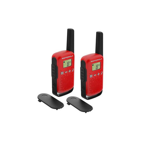 MOTOROLA Pareja Walkies T42 PMR446 4KM 16 Canales Rojo