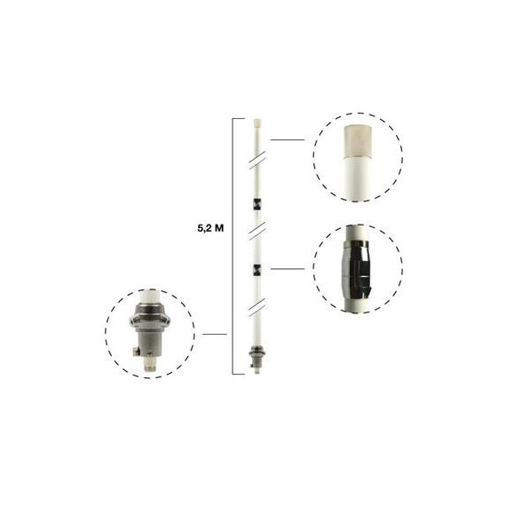 DIAMOND X-510N Antena de Fibra Vhf-uhf 5.2MT 8.3/11 Conector N