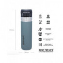 STANLEY Botella Termo 0.7L Quick Flip 12HRS Frio, 40HRS con Hielo 8HRS Caliente Color Gris Claro