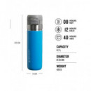 STANLEY Botella Termo 0.7L Quick Flip 12HRS Frio, 40HRS con Hielo 8HRS Caliente Color Azul