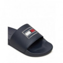 Flag Hilfiger Pool Slide Desert Sky  TOMMY HILFIGER