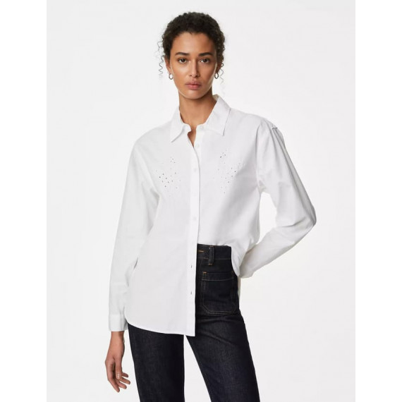 Blusa Motivo Calado de Manga Larga  MARKS AND SPENCER