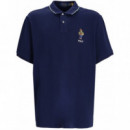 Polo RALPH LAUREN - SSKCCLSM18-SHORT Sleeve-polo Shirt - F24 Newport Navy Vrsy Bear - 710867574005/F24 Newport Navy Vrsy Bear