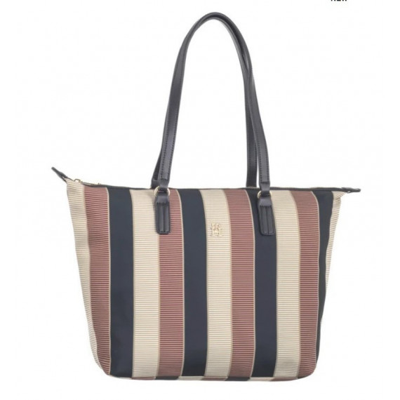 TOMMY HILFIGER - Poppy Tote Stripe - Aeg - F|AW0AW16446/AEG