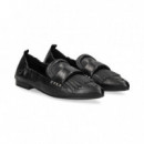 Mocasin Flecos Piel Negro  ASH