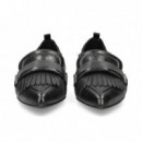 Mocasin Flecos Piel Negro  ASH