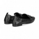 Mocasin Flecos Piel Negro  ASH