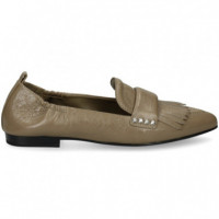 Mocasin Flecos Piel Beige  ASH