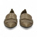 Mocasin Flecos Piel Beige  ASH