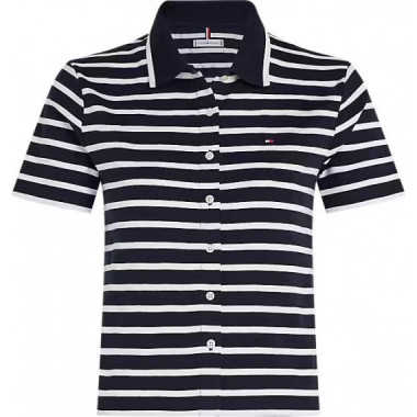 Slim Cody Crop Button Down Ss Breton Des  TOMMY HILFIGER