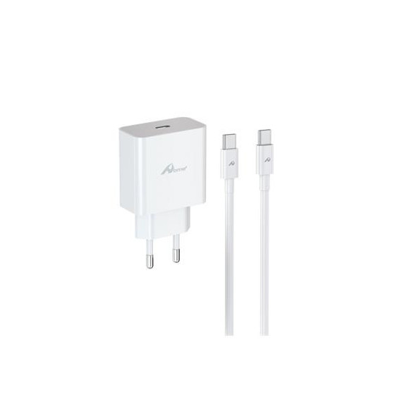 HOME Adaptador Corriente USB C+cable Datos Tipo C M/m Pd 35W MK-23109 Blanco