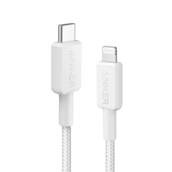 Cable ANKER 322 Usb-c To Lightning Trenzado 0.9M 30W White