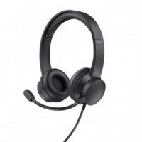 Auriculares + Microfono TRUST HS-201 Headset USB Black