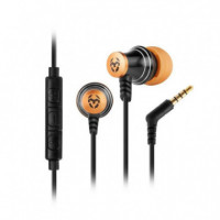 Auriculares + Microfono KROM Kinear In Ear Aux Multiplataforma Black/orange