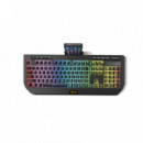 Teclado Gaming KROM Kuma Semimecanico USB Rgb + Soporte Smartphone Black