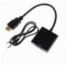 Cable Conversor ONEWAY HDMI a Svga + Audio 3.5MM Black