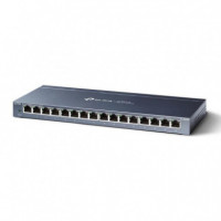 Switch TP-LINK 16 Puertos Gigabit TL-SG1016P Poe+ Metalica