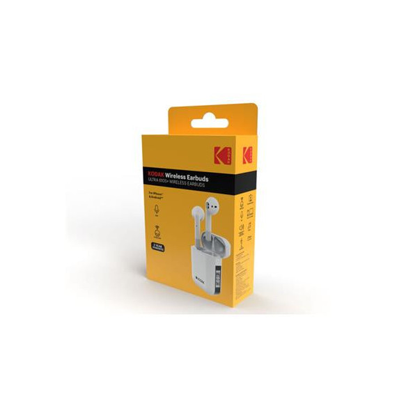 KODAK Auricular BLUETOOTH Tws con Caja Cargadora y Pantalla Ultra 610S+ Blanco