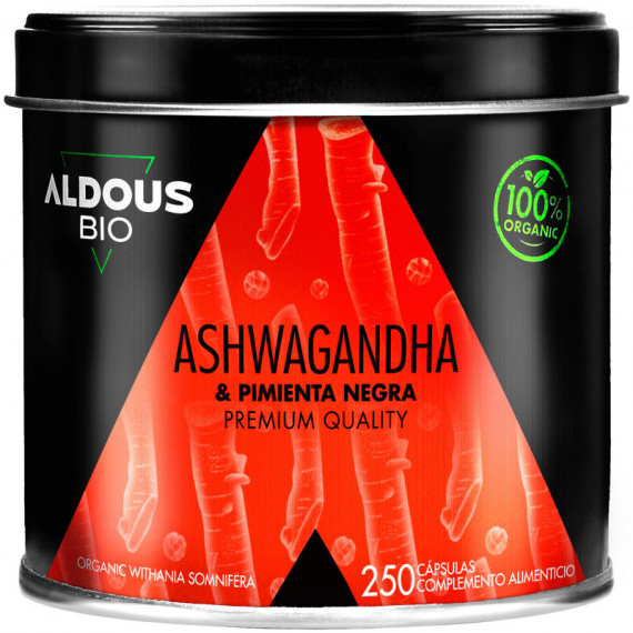 ALDOUS ASHWAGANDHA CON PIMIENTA NEGRA ECOLÓGICA X 250