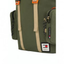 Tjm Purpose Flap Backpack Pewter Green  TOMMY HILFIGER