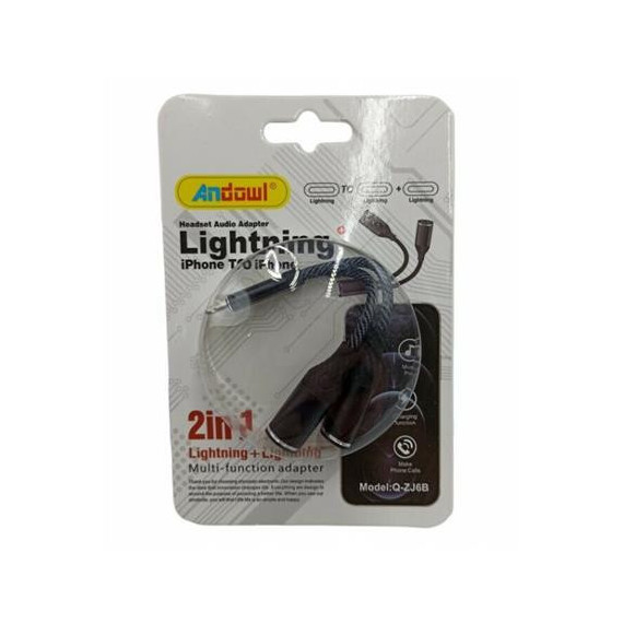 ANDOWL Adaptador Lightning/m a 2X Lightning/h Q-ZJ6B