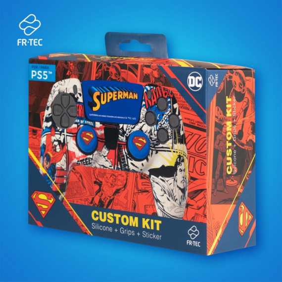 Pack Superman Carcasa + Grips + Sticker PS5 Custom Kit Dc  BLADE