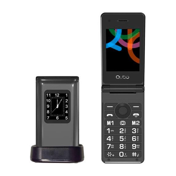 QUBO Telefono Movil X28C Negro  Dual Sim,Linterna, Boton SOS,Camara