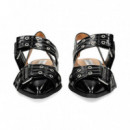 sin Talon 2 Hebillas Charol Negro  STEVE MADDEN