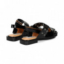 sin Talon 2 Hebillas Charol Negro  STEVE MADDEN