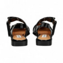 sin Talon 2 Hebillas Charol Negro  STEVE MADDEN