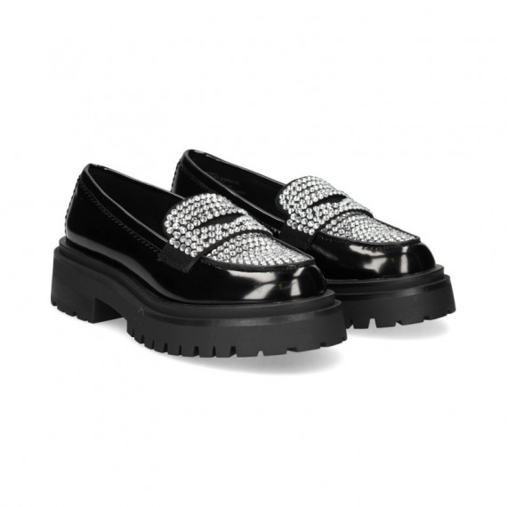 Mocasin Pala Cristal Florentic Negro  STEVE MADDEN