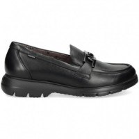 Mocasin Eslabon Piel Negro  FLUCHOS