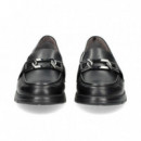 Mocasin Eslabon Piel Negro  FLUCHOS