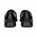 Mocasin Eslabon Piel Negro  FLUCHOS