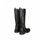 Bota Cremallera Diagonal Piel Negro  ASH