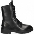 Botin Ganchos+cordon Piel Negro  ASH