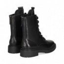 Botin Ganchos+cordon Piel Negro  ASH