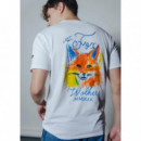 Camisetas Hombre Camiseta WOLHER Fox White