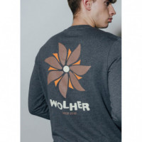 Camisetas Hombre Sudadera WOLHER Windwill Dark Grey