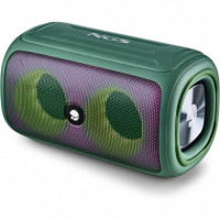 Altavoces NGS Roller Beast Rgb Portatil Waterproof IPX5/BT/USB/AUX/FM Green