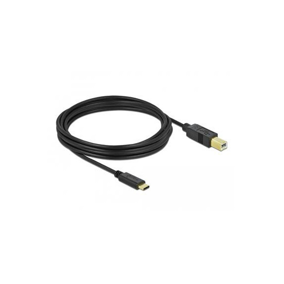 DELOCK Cable Impresora Tipo C a USB B 2.0 4MTRS Negro 83667