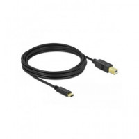 DELOCK Cable Impresora Tipo C a USB B 2.0 4MTRS Negro 83667