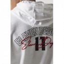 Suéter 11º Streetwear Hoodie Blanco