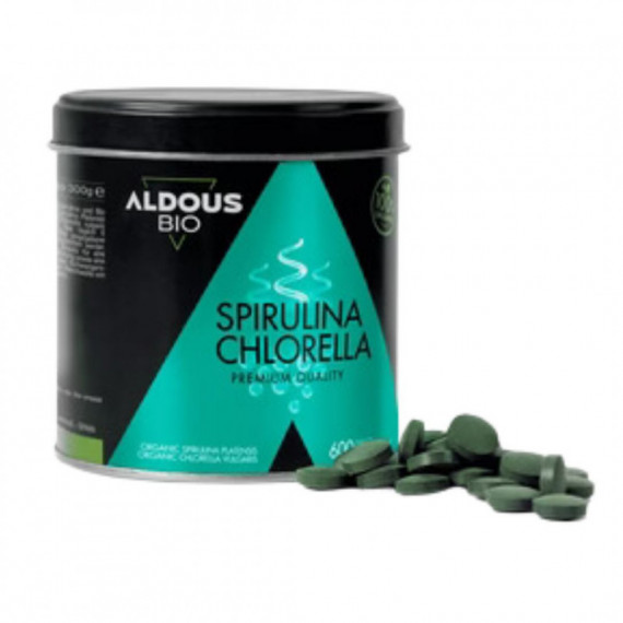 Aldous Espirulina y Chlorella Ecologica X 600 Tabletas  ALDOUS BIO