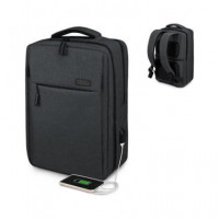 SUBBLIM Mochila para Portatil 15.6" Traveller Backpack Negra con Conector USB para Cargar SUB-BP-3EA