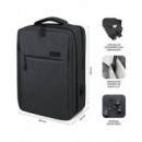 SUBBLIM Mochila para Portatil 15.6" Traveller Backpack Negra con Conector USB para Cargar SUB-BP-3EA