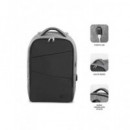 SUBBLIM Mochila para Portatil 15.6" Segure Antirrobo Negra con Conector USB para Cargar SUB-3SA1100