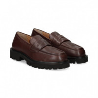 Mocasin Antifaz Piel Marron  UNISA