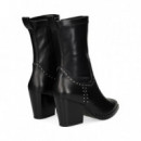 1/2 Bota Cowboy Tachas Piel Negro  LODI